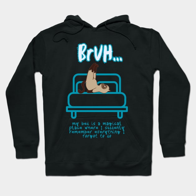 Bruh my bed is a magical place Hoodie by merchbykaez